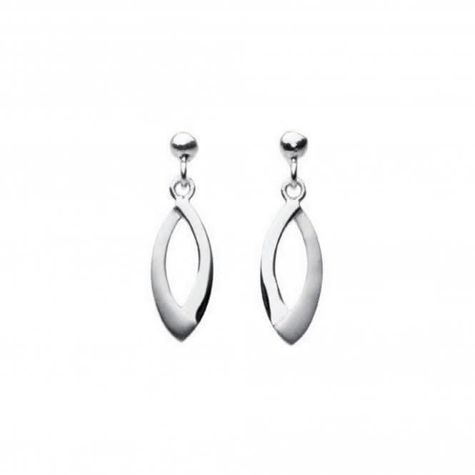 Dew Sterling Silver Cross Over with Sandblast Small Drop Earrings 6034SB