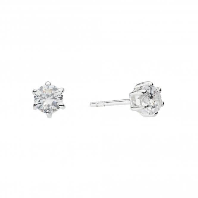 Dew Sterling Silver Cubic Zirconia Claw Stud Earrings 3065CZ024