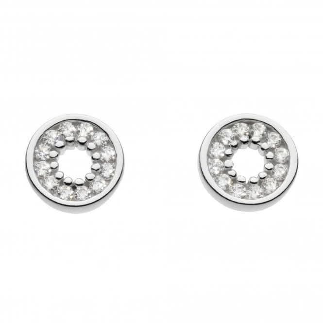 Dew Sterling Silver Cubic Zirconia Open Circle Stud Earrings 3397CZ020