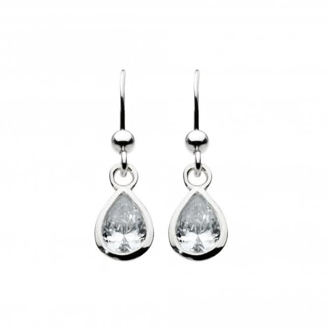 Dew Sterling Silver Cubic Zirconia Tear Stone Drop Earrings 5031CZ