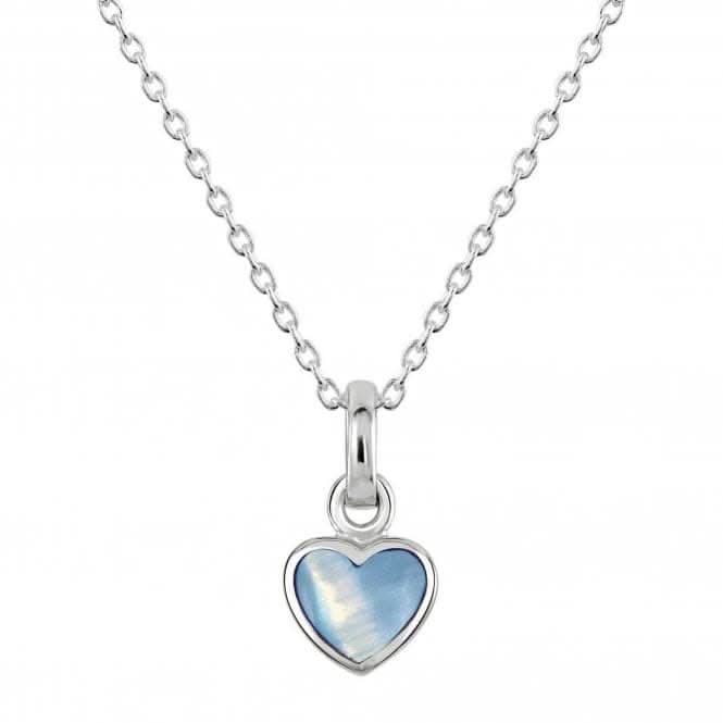 Dew Sterling Silver Dinky Blue Mother of Pearl Heart Pendant 90632BMP