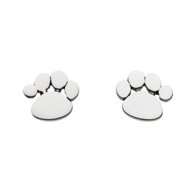 Dew Sterling Silver Dinky Charming Paw Print Stud Earrings 4857HP