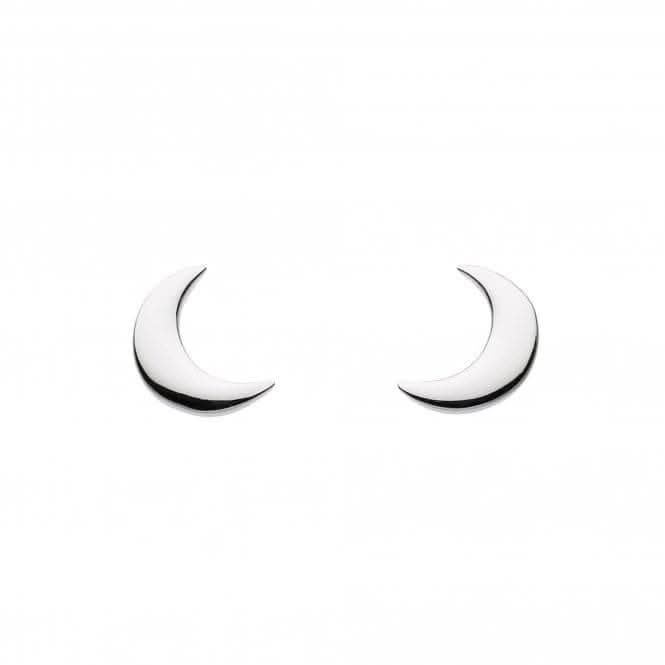 Dew Sterling Silver Dinky Crescent Moon Stud Earrings 4846HP022