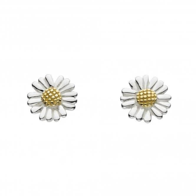 Dew Sterling Silver Dinky Daisy with Gold Plate Stud Earrings 4082GDG020