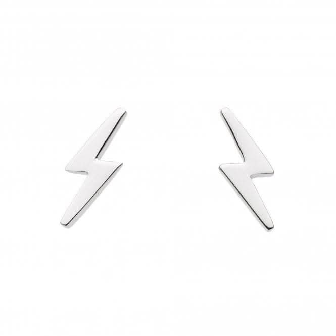 Dew Sterling Silver Dinky Lightning Bolt Stud Earrings 4845HP
