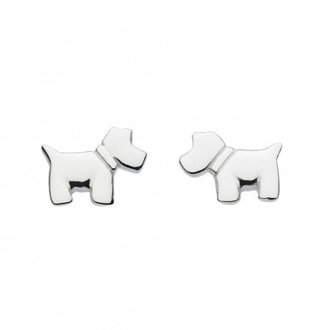 Dew Sterling Silver Dinky Mini Scotty Dog Stud Earrings 4863HP