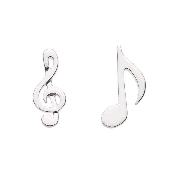 Dew Sterling Silver Dinky Musical Notes Stud Earrings 4459HP