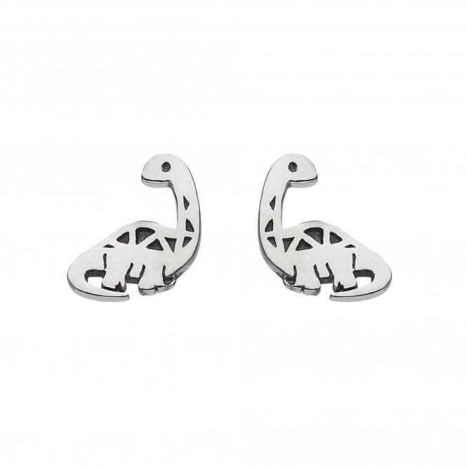 Dew Sterling Silver Dinky Oxidised Diplodocus Stud Earrings 4547OX