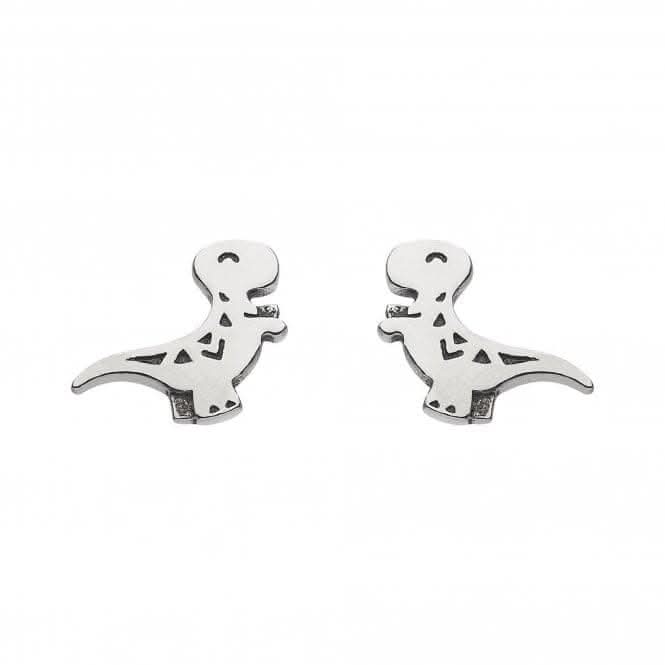 Dew Sterling Silver Dinky Oxidised T-Rex Stud Earrings 4545OX