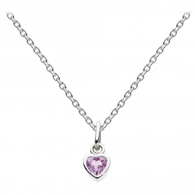Dew Sterling Silver Dinky Small Amethyst Heart Pendant 9006AM