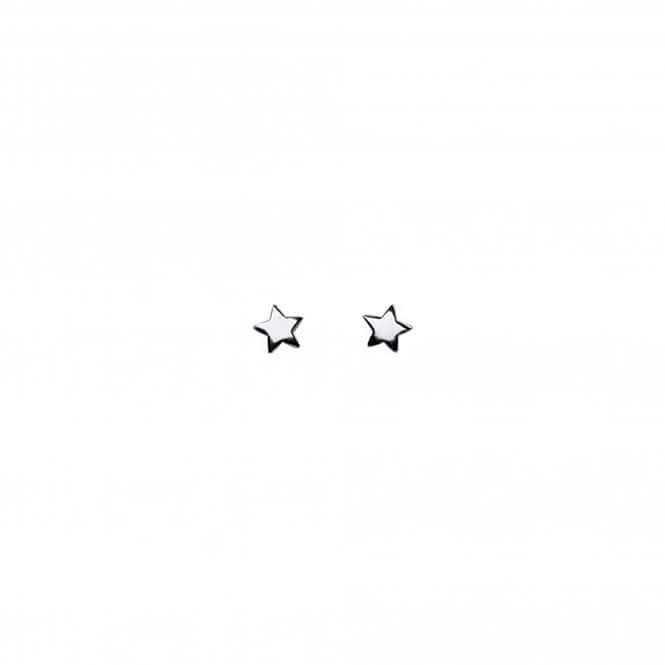 Dew Sterling Silver Dinky Small Star Stud Earrings 4406HP