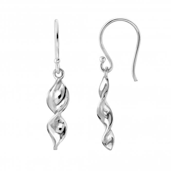 Dew Sterling Silver Double Twisted Drop Earrings 6080HP027