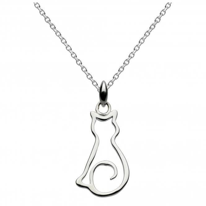 Dew Sterling Silver Pussy Cat Pendant 9046HP014
