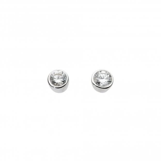 Dew Sterling Silver Small Round Cubic Zirconia Stud Earrings 3006CZDew3006CZ