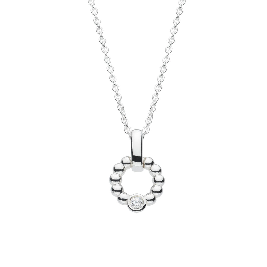 Dew Zirconia Beaded Open Circle Pendant 93224CZ