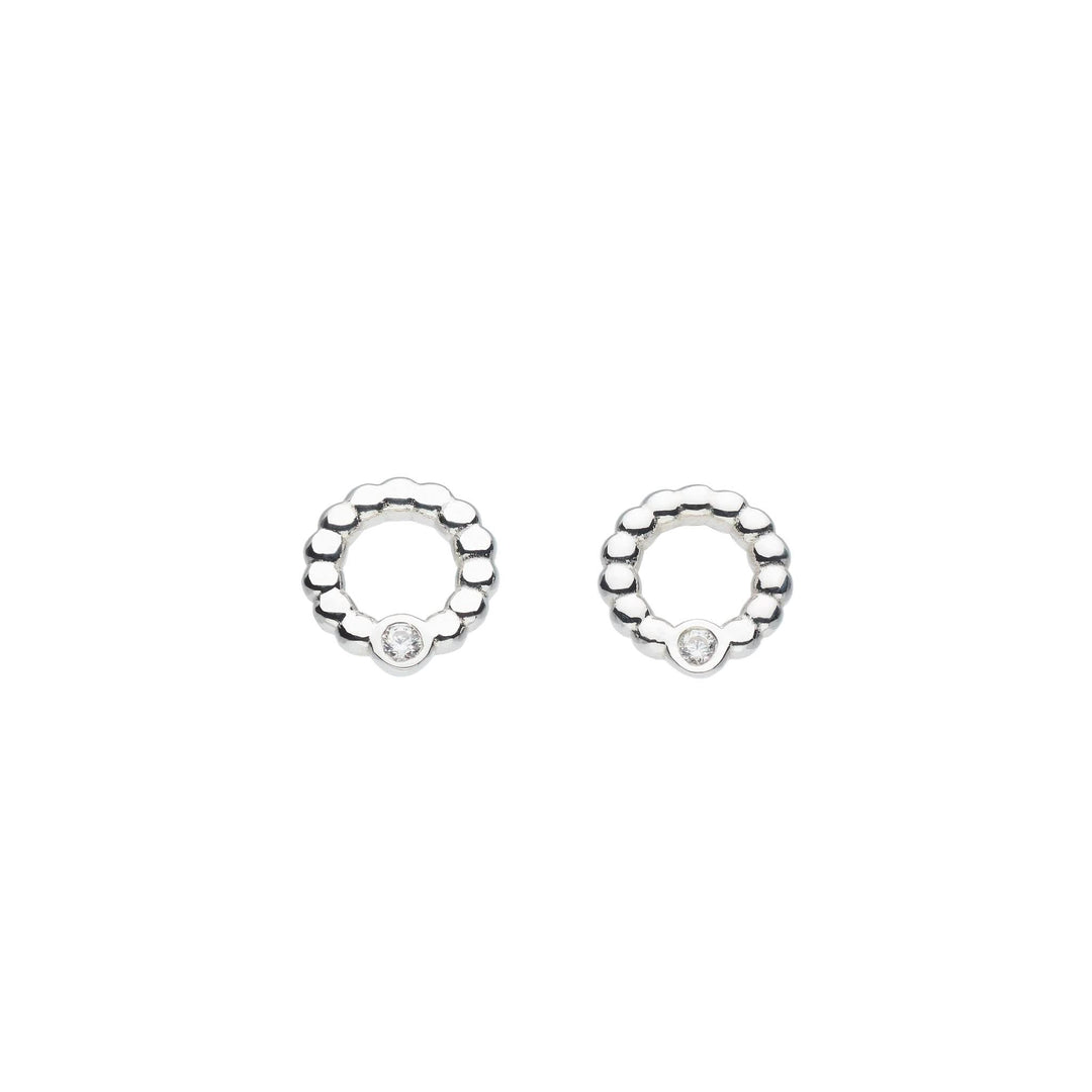 Dew Zirconia Beaded Open Circle Studs 33224CZDew33224CZ