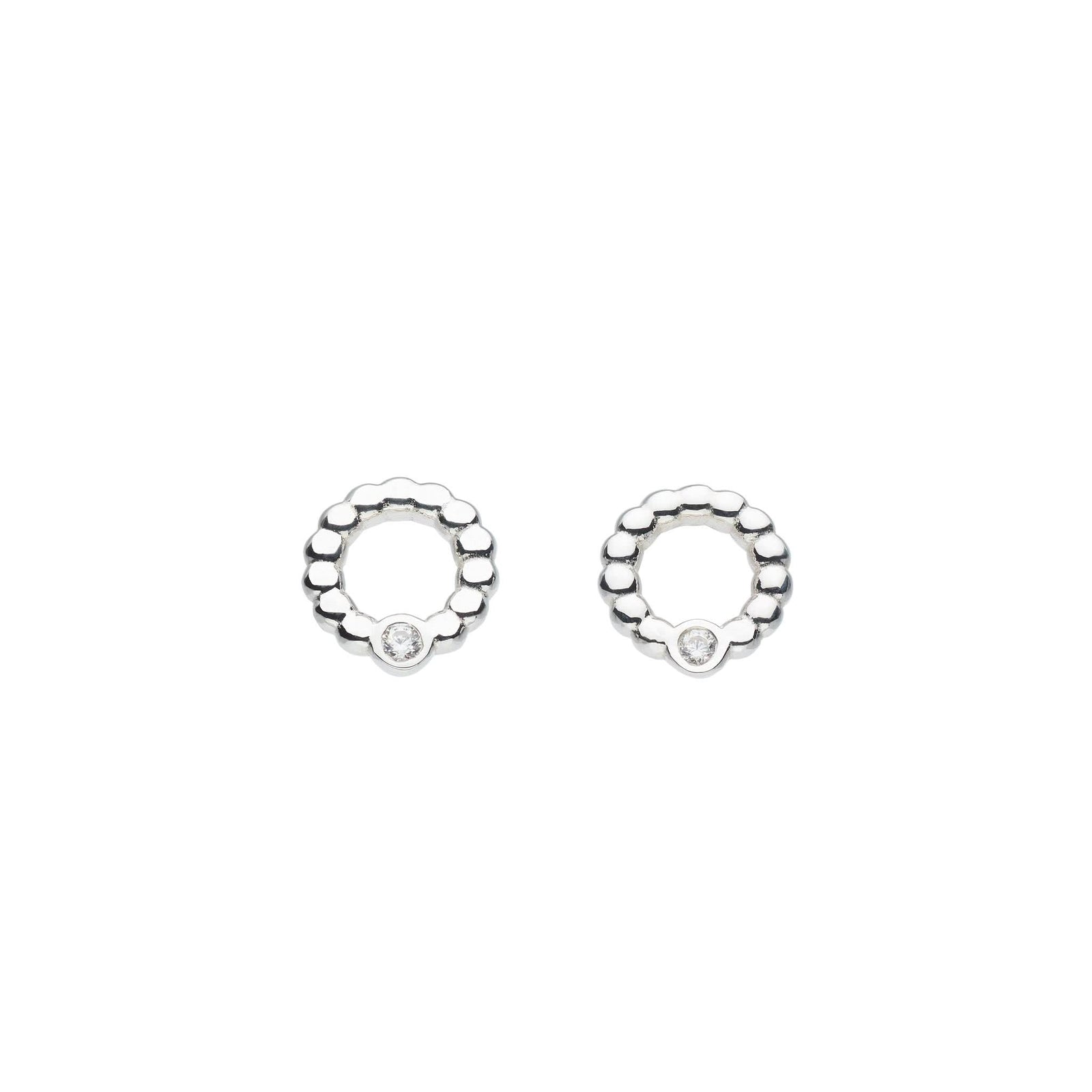 Dew Zirconia Beaded Open Circle Studs 33224CZDew33224CZ