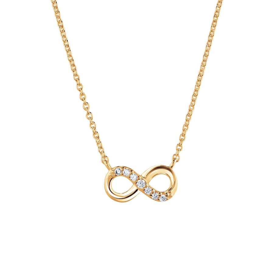 Dew Zirconia Gold Plate Infinity 16" Necklace 9517GCZ