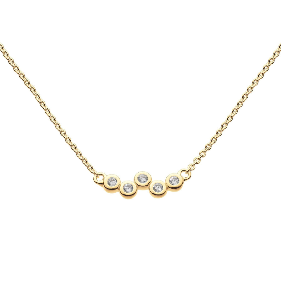 Dew Zirconia Gold Plate Scatter 18" Necklace 9711GCZ
