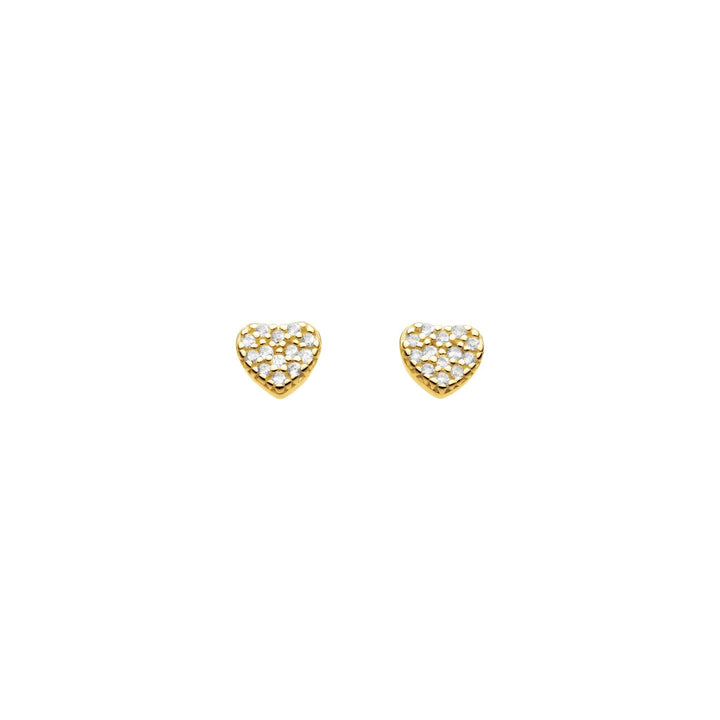 Dew Zirconia Pave Gold Plate Small Heart Studs 38762GCZDew38762GCZ