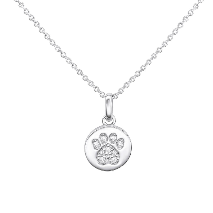 Dew Zirconia Paw Print Disc Pendant 97729CZ