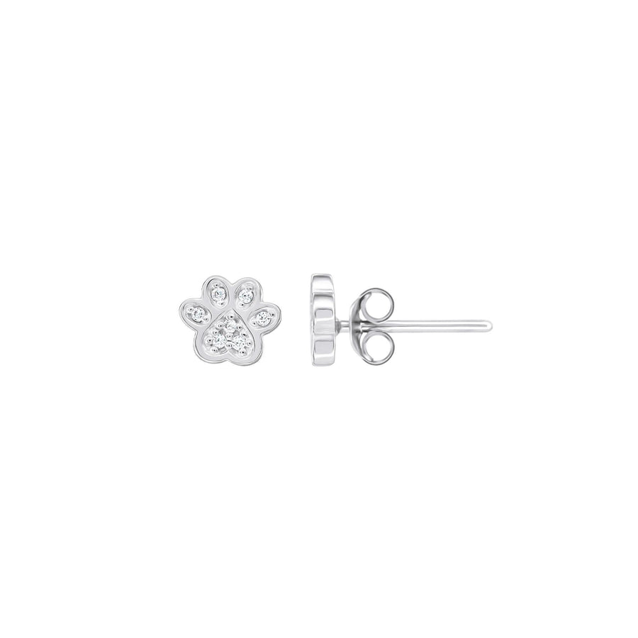 Dew Zirconia Paw Print Studs 37738CZ