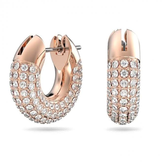 Dextera Hoop Pavé White Rose Gold-tone Plated Earrings 5636531