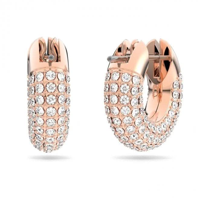 Dextera Hoop Pavé White Rose Gold-tone Plated Earrings 5636531