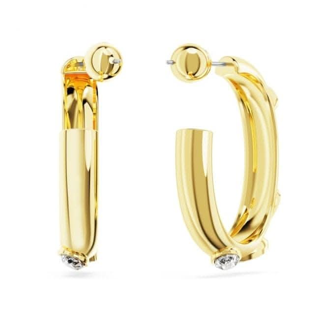 Dextera Mixed Cuts White Gold - tone Plated Hoop Earrings 5663261Swarovski5663261