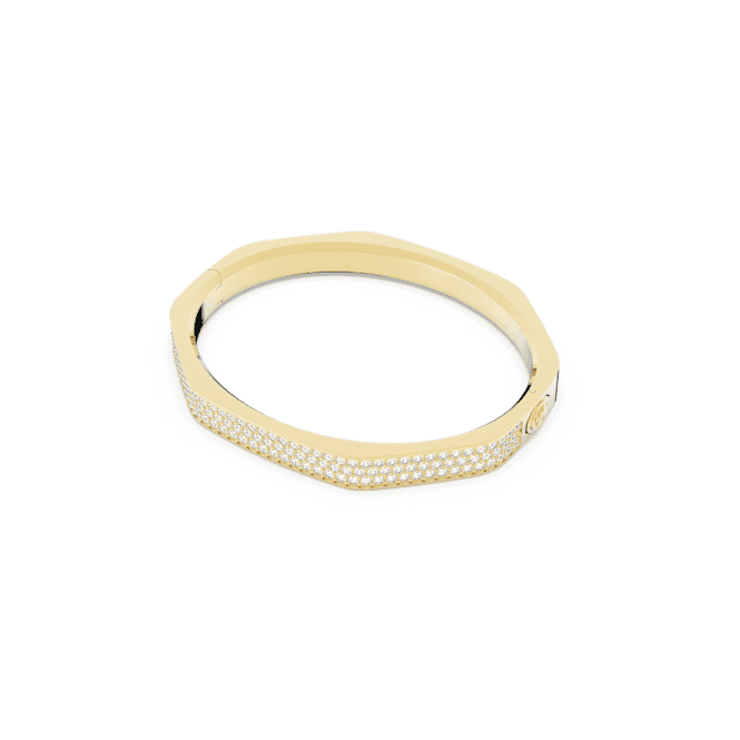 Dextera Octagon Pavé White Gold-tone Plated Bangle