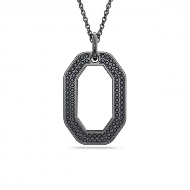 Dextera Ruthenium Plated Black Octagon Pendant 5651703