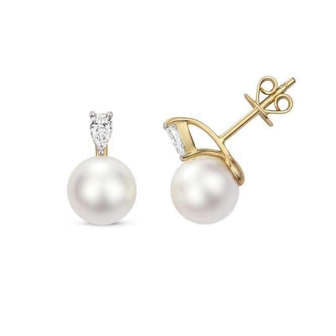 Diamond Akoya Pearl Earrings EDQ223
