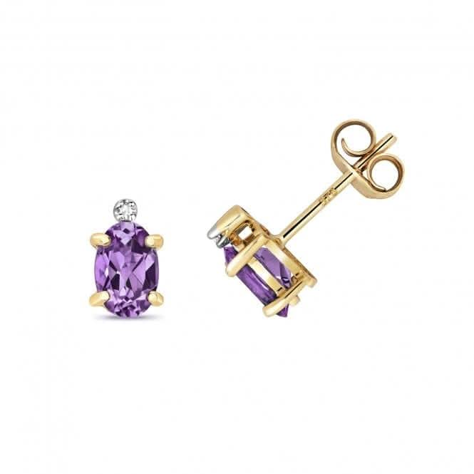 Diamond & Amethyst Stud Earrings ED268A