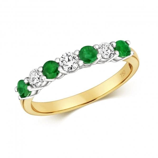 Diamond And Emerald Claw Set Eternity Ring RDQ443E