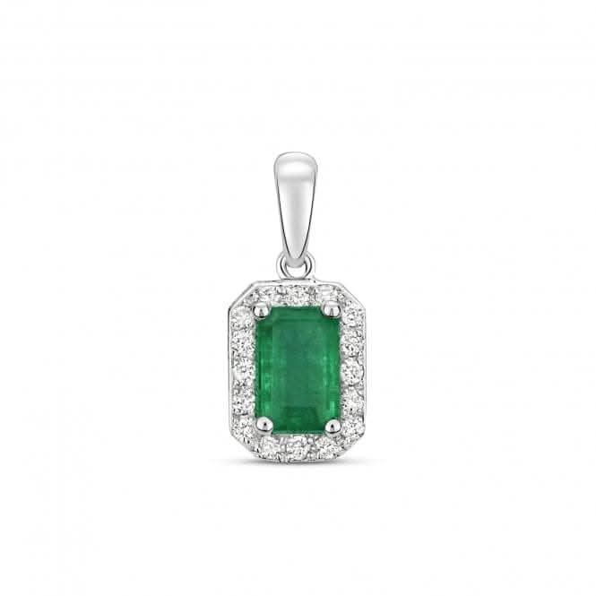 Diamond And Emerald Octagon Pendant PD241WE