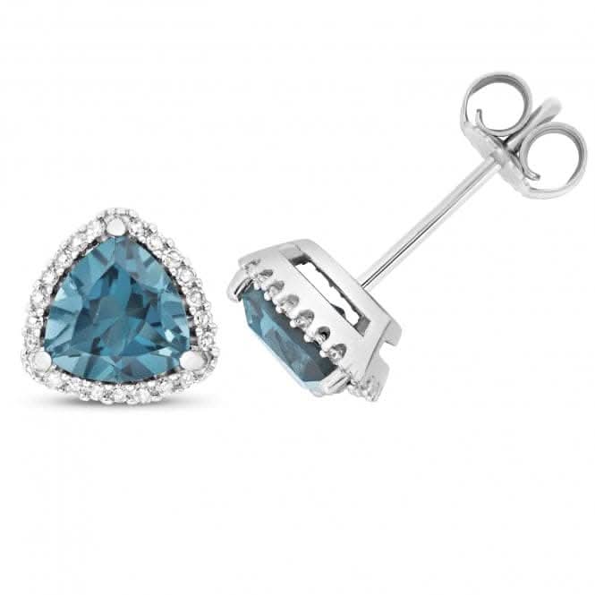 Diamond And London Blue Topaz Stud Earrings ED256WLBGemstones JewelleryED256WLB