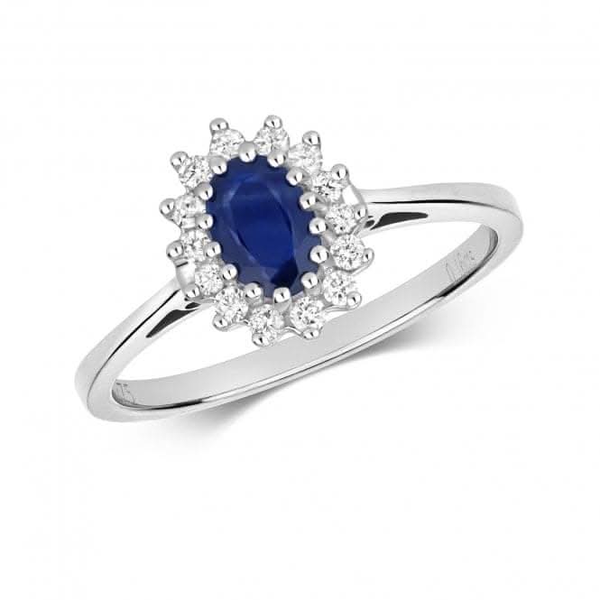 Diamond Cluster 6X4 Oval Sapphire Ring RD260WS