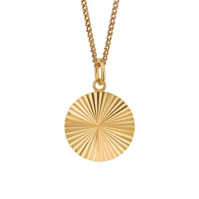 Diamond Cut Gold Plated Round Pendant P5247