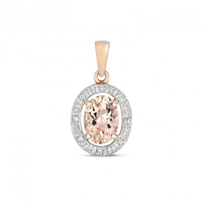 Diamond & Morganite Halo Pendant PD251RM