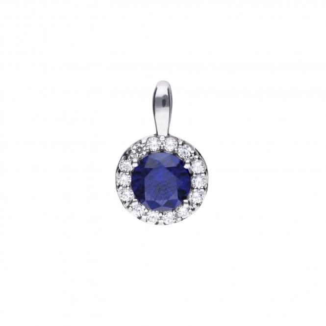 Diamonfire Silver White Zirconia Blue Pendant P4626