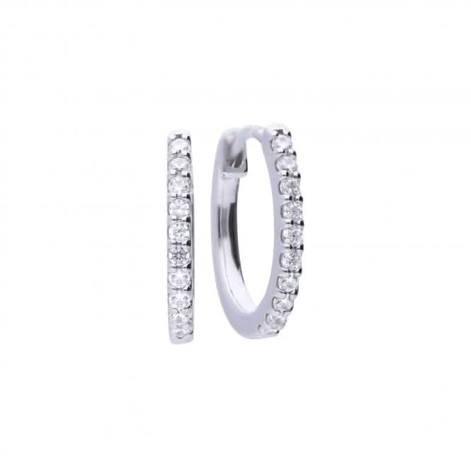 Diamonfire Silver White Zirconia Earrings Classical Creole E5609