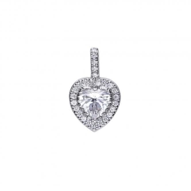 Diamonfire Silver White Zirconia Heart Pendant P4616