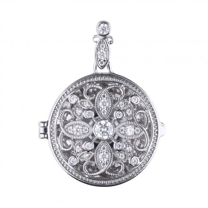 Diamonfire Silver White Zirconia Round Pendant P4613