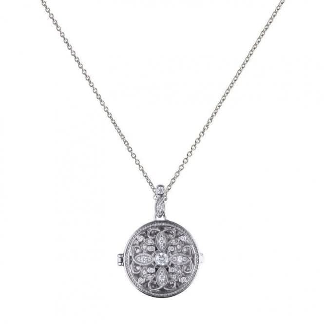 Diamonfire Silver White Zirconia Round Pendant P4613