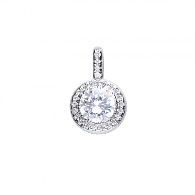 Diamonfire Silver White Zirconia Round Pendant P4618