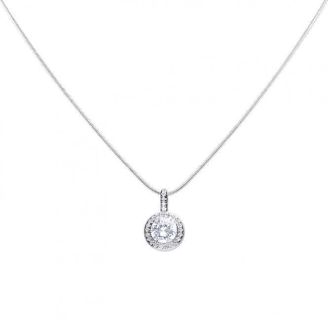 Diamonfire Silver White Zirconia Round Pendant P4618