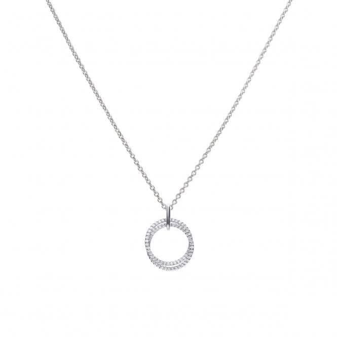Diamonfire Silver White Zirconia Round Pendant P4636