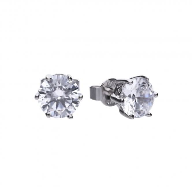Diamonfire Silver White Zirconia Solitaire Earrings E5580