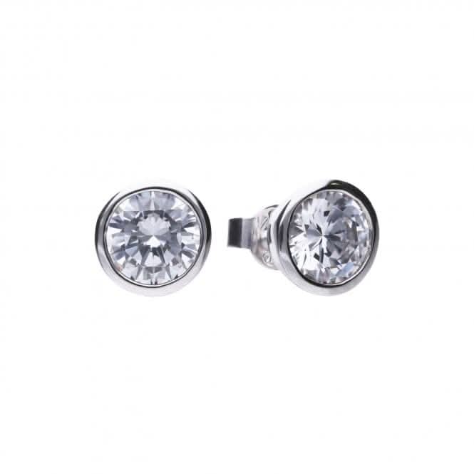 Diamonfire Silver White Zirconia Solitaire Earrings E5621