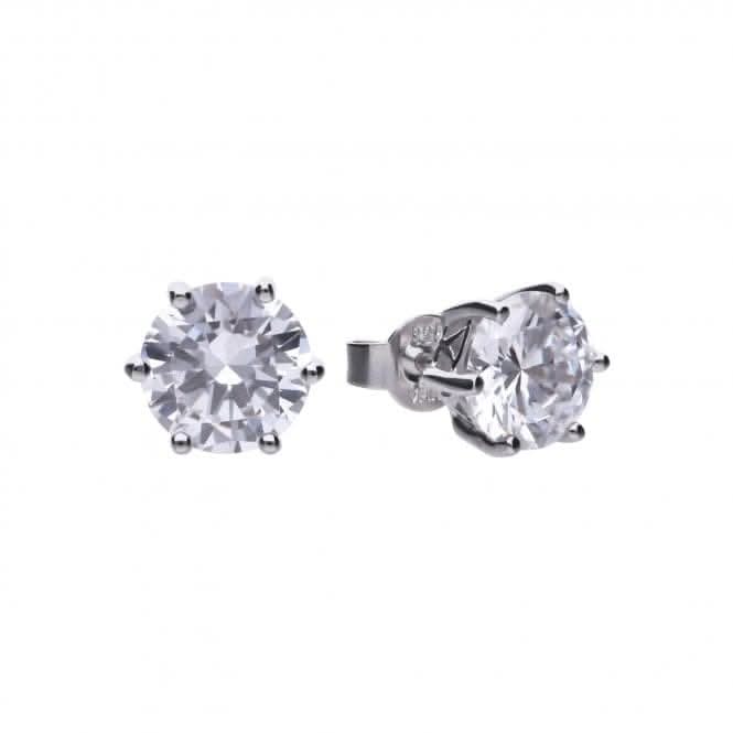 Diamonfire Silver White Zirconia Solitaire Earrings E5631